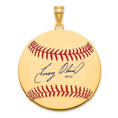 Tony Oliva Hall of Fame Signature Large Epoxy Baseball Pendant Gold-plated Sterling Silver GPHF02TO…