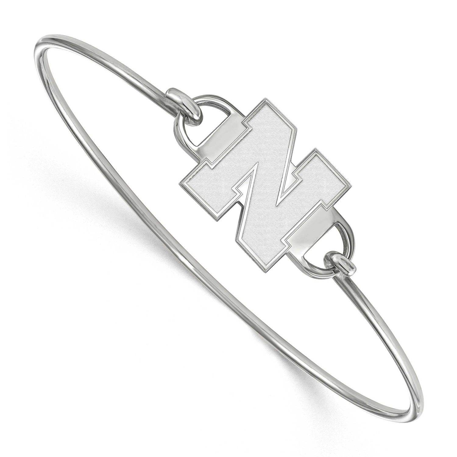 University of Nebraska Small Center Bangle Sterling Silver Rhodium-plated SS078UNE-7, UPC: 88677471…