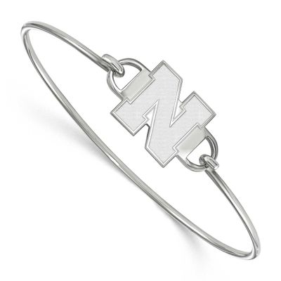 University of Nebraska Small Center Bangle Sterling Silver Rhodium-plated SS078UNE-7, UPC: 88677471…