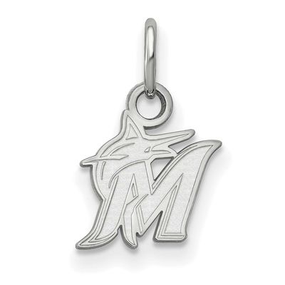 MLB Miami Marlins Letter M And Marlin Extra Small Pendant 10k White Gold 1W001MIN, UPC: 886774765877