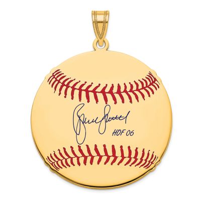 Bruce Sutter Hall of Fame Signature Large Epoxy Baseball Pendant 10k Gold 1YHF02BS06, UPC: