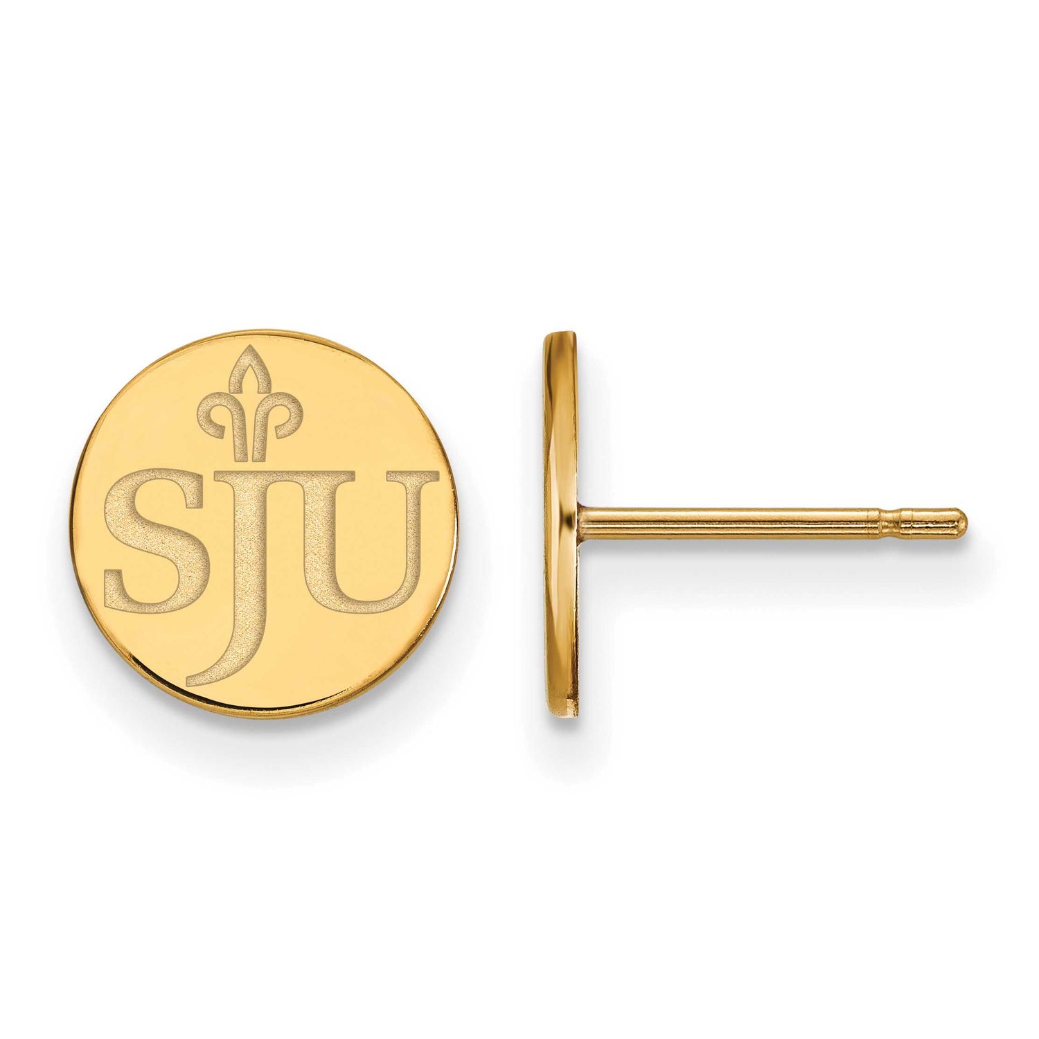 Saint Joseph&#39;S University S-J-U Extra Small Post Earrings Gold-plated Sterling Silver GP004SJO, UPC…