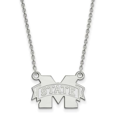 Mississippi State University Small Pendant with Neckla Sterling Silver Rhodium-plated SS015MSS-18, …