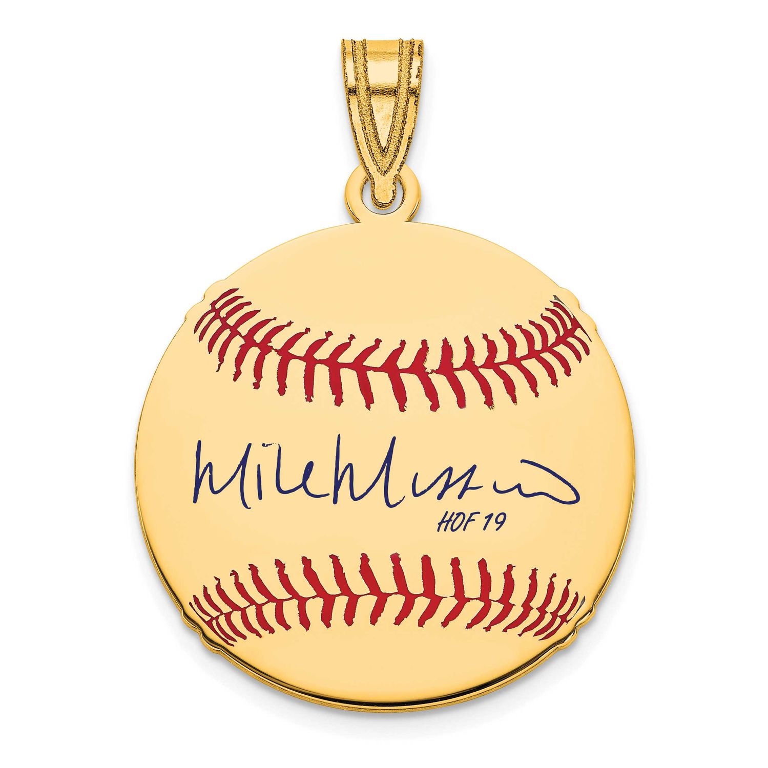 Mike Mussina Hall of Fame Signature Small Epoxy Baseball Pendant 10k Gold 1YHF11MM19, UPC: