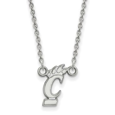 University of Cincinnati Small Pendant 18 Inch Necklace 10k White Gold 1W011UC-18, UPC: 886774778860