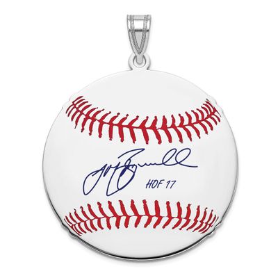 Jeff Bagwell Hall of Fame Signature Large Epoxy Baseball Pendant Sterling Silver SSHF02JB17, UPC: