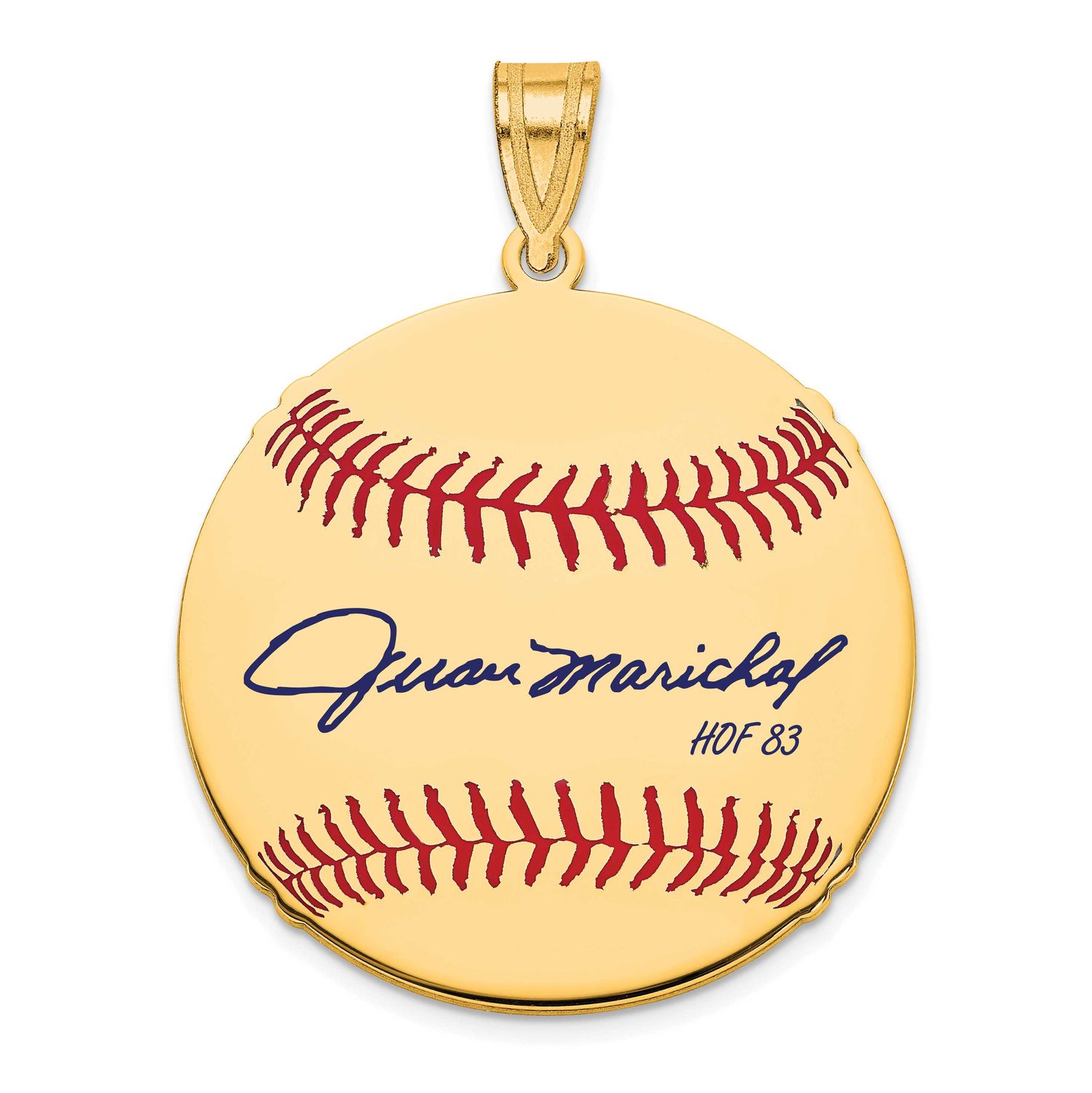 Juan Marichal Hall of Fame Signature Medium Epoxy Baseball Pendant 10k Gold 1YHF10JM83, UPC: