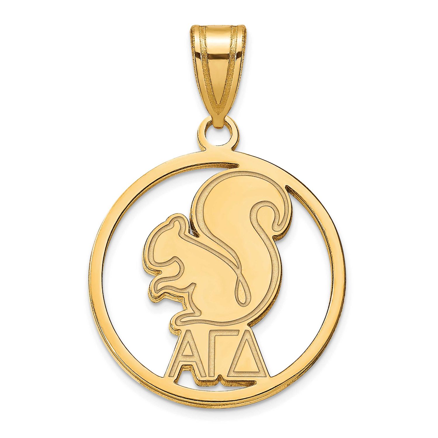 Alpha Gamma Delta Medium Circle Pendant Gold-plated Sterling Silver GP041AGD, UPC: 886774941288