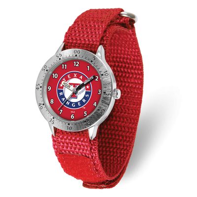 MLB Texas Rangers Youth Tailgater Nylon Strap Quartz Time Teaching Watch Gametime XWM3233, UPC: 826…