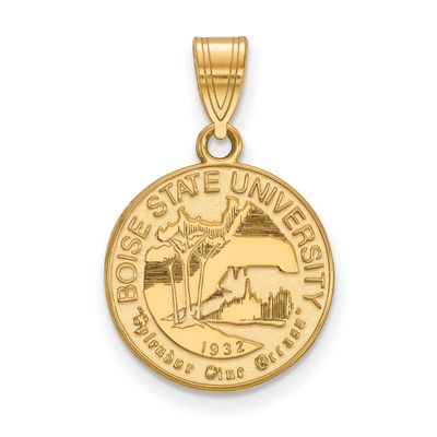 Boise State University Medium Crest Pendant 10k Gold 1Y007BOS, UPC: 191101780837