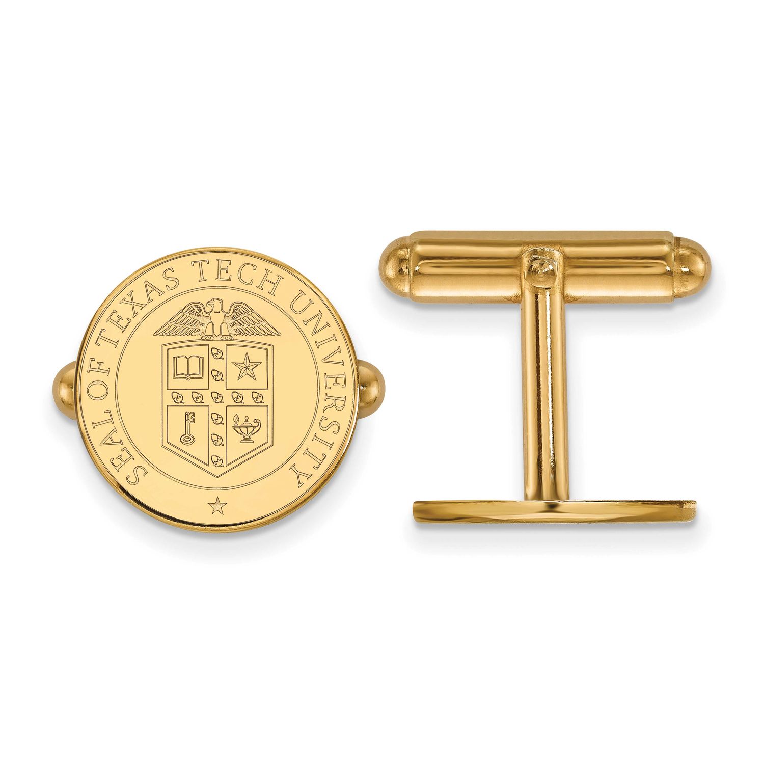 Texas Tech University Crest Cufflinks Gold-plated Sterling Silver GP073TXT, UPC: 886774954400