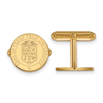 Texas Tech University Crest Cufflinks Gold-plated Sterling Silver GP073TXT, UPC: 886774954400