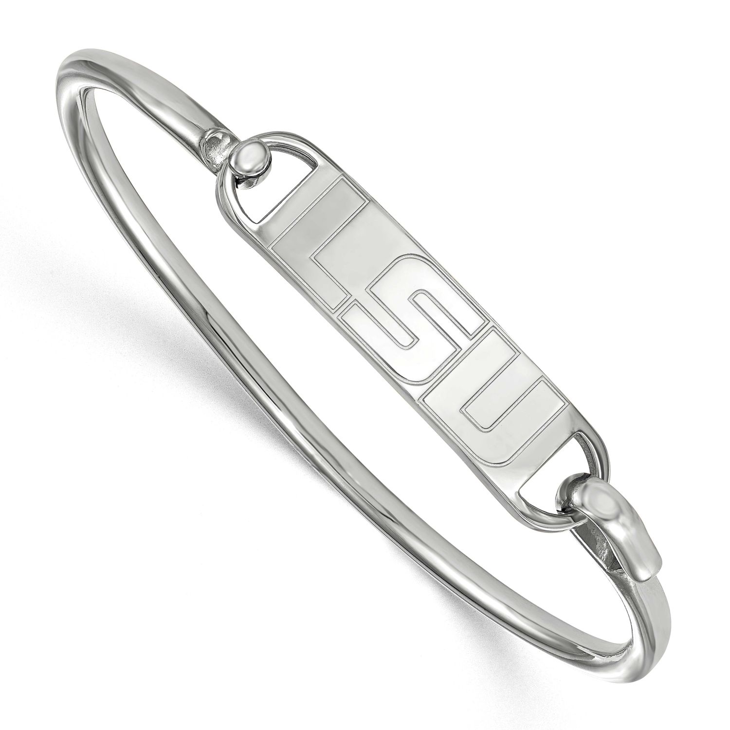 Louisiana State University Bangle Sterling Silver Rhodium-plated SS015LSU-7, UPC: 886774688923