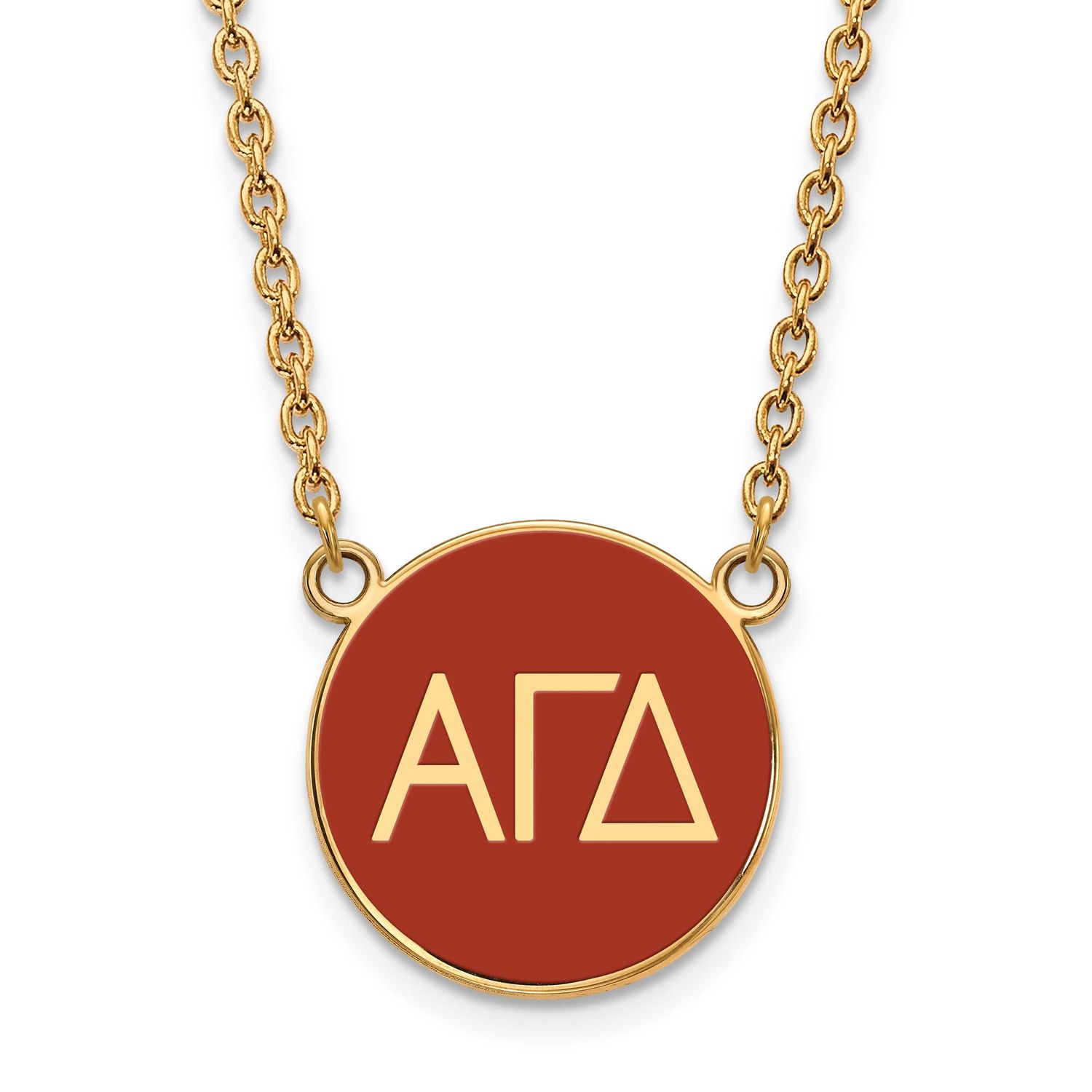 Alpha Gamma Delta Large Enl Pend with Necklace Gold-plated Sterling Silver GP030AGD-18, UPC: 886774…