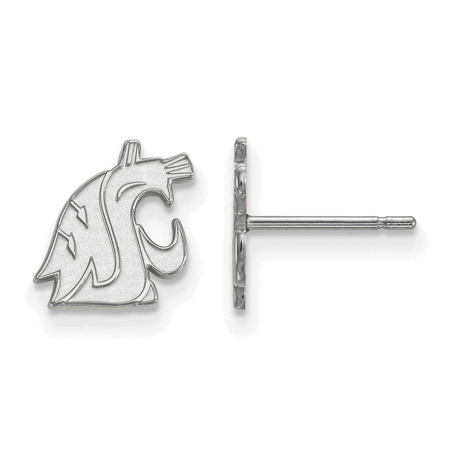 Washington State University Cougar Extra Small Post Earrings Sterling Silver Rhodium-plated SS045WA…