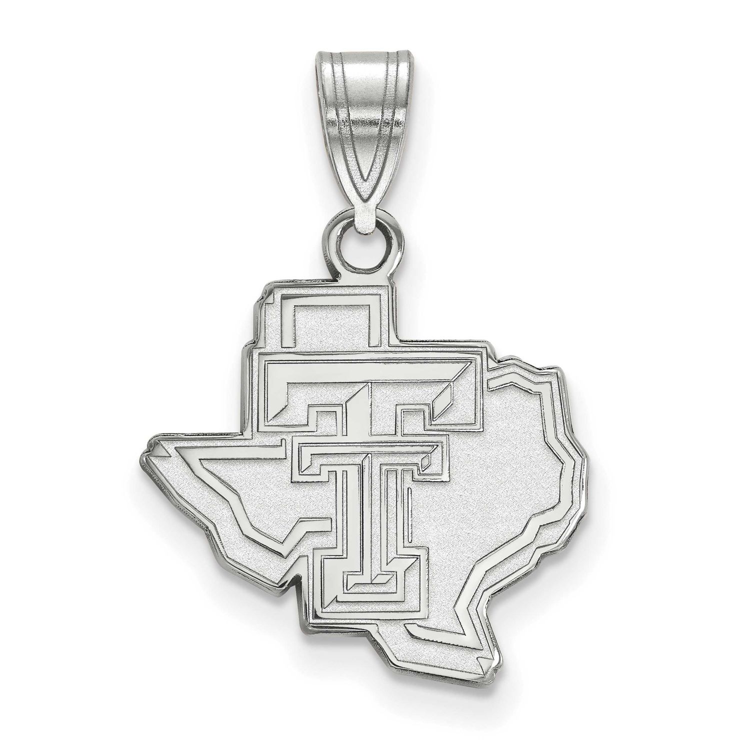 Texas Tech University State Outline Medium Pendant 10k White Gold 1W045TXT, UPC: 886774788678