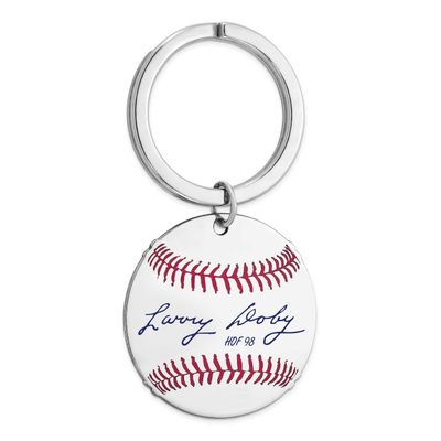 Larry Doby Hall of Fame Signature Epoxy Baseball Keychain Sterling Silver SSHF03LD98, UPC:
