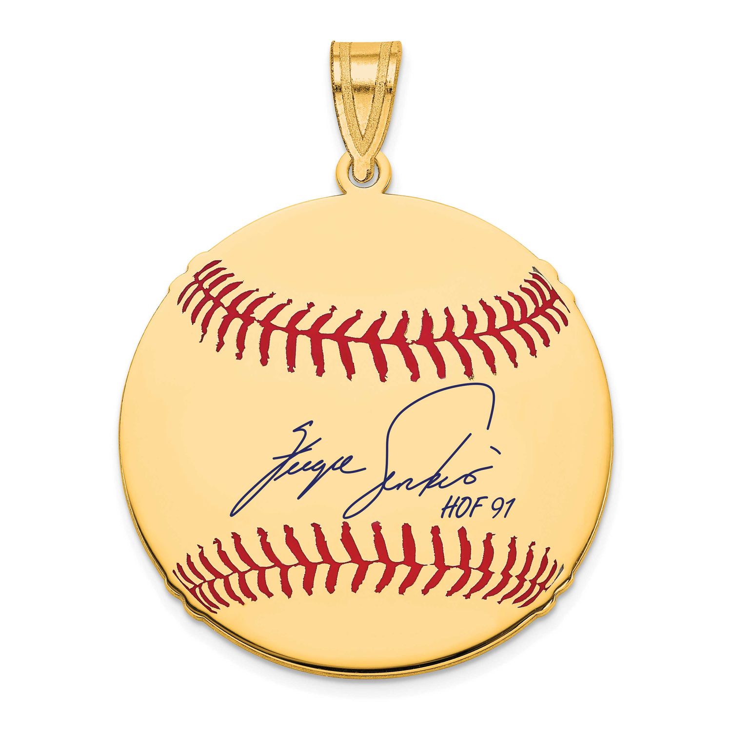 Fergie Jenkins Hall of Fame Signature Medium Epoxy Baseball Pendant 14k Gold 4YHF10FJ91, UPC: