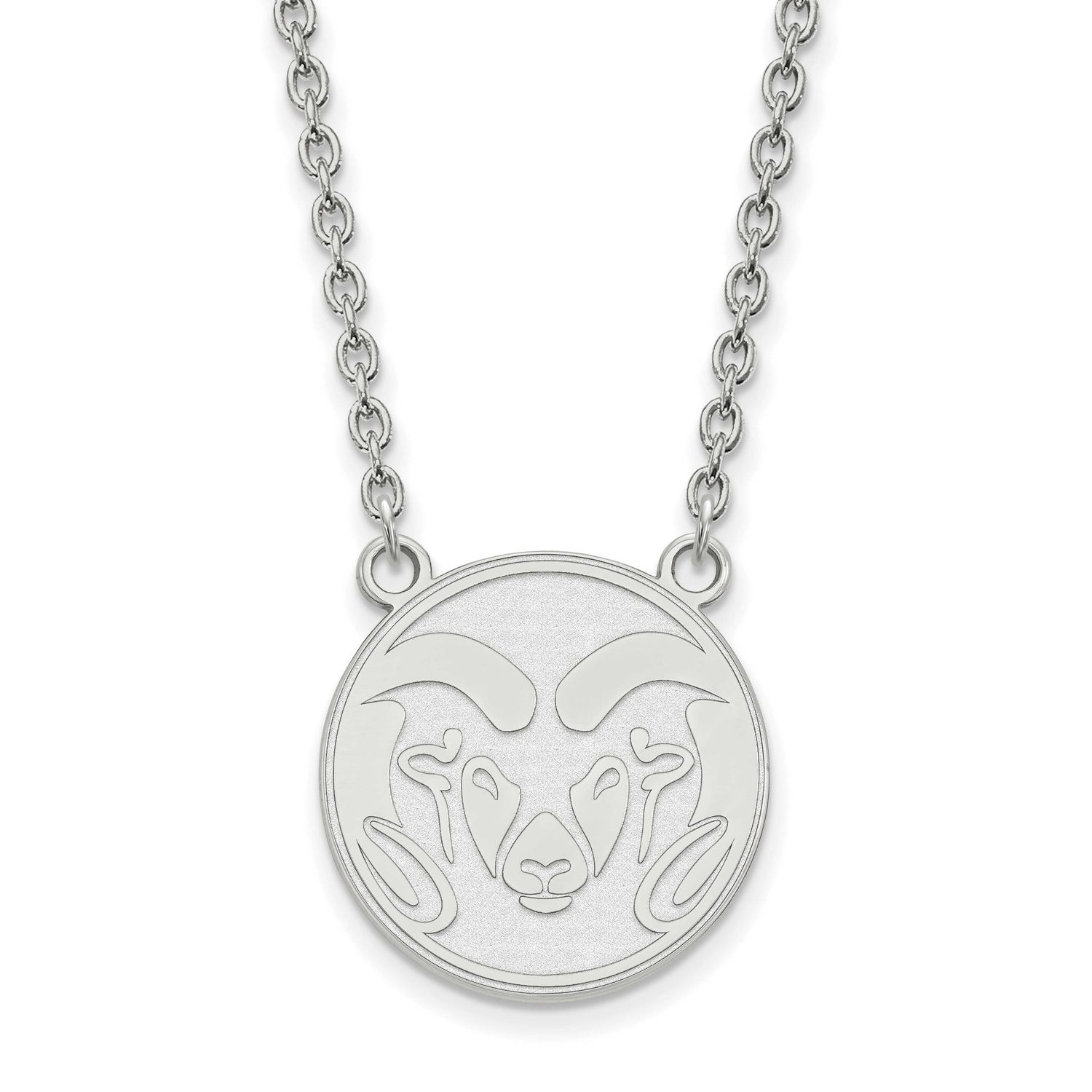 Colorado State University Ram Large Pendant 18 Inch Necklace 10k White Gold 1W007COS-18, UPC: 88677…