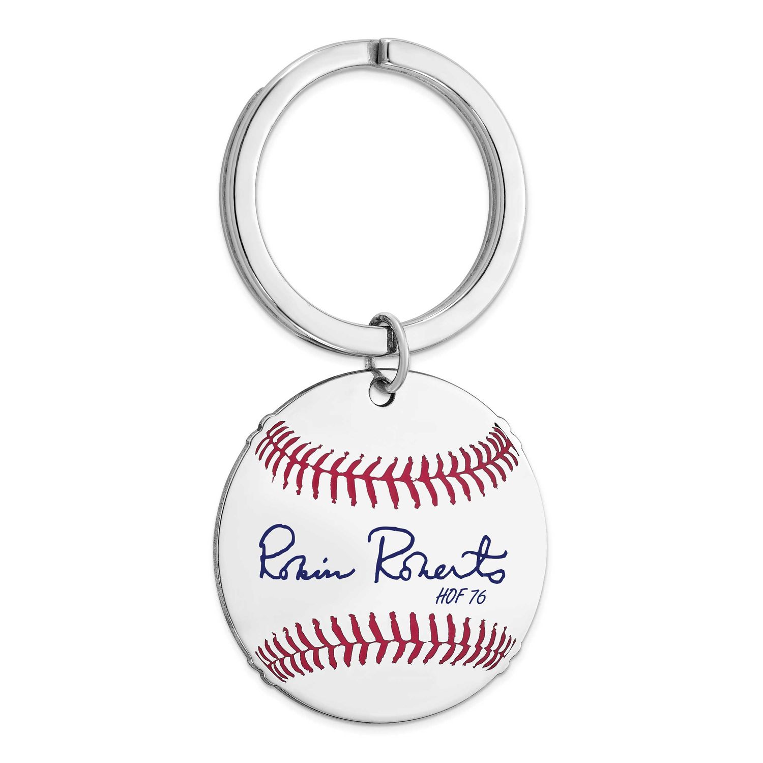 Robin Roberts Hall of Fame Signature Epoxy Baseball Keychain Sterling Silver SSHF03RR76, UPC: