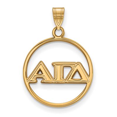 Alpha Gamma Delta Large Circle Pendant Gold-plated Sterling Silver GP011AGD, UPC: 886774912264