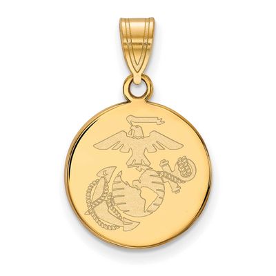 Medium U.S. Marine Corps Disc Pendant 14k Gold 4Y005USMC, UPC: 191101484315