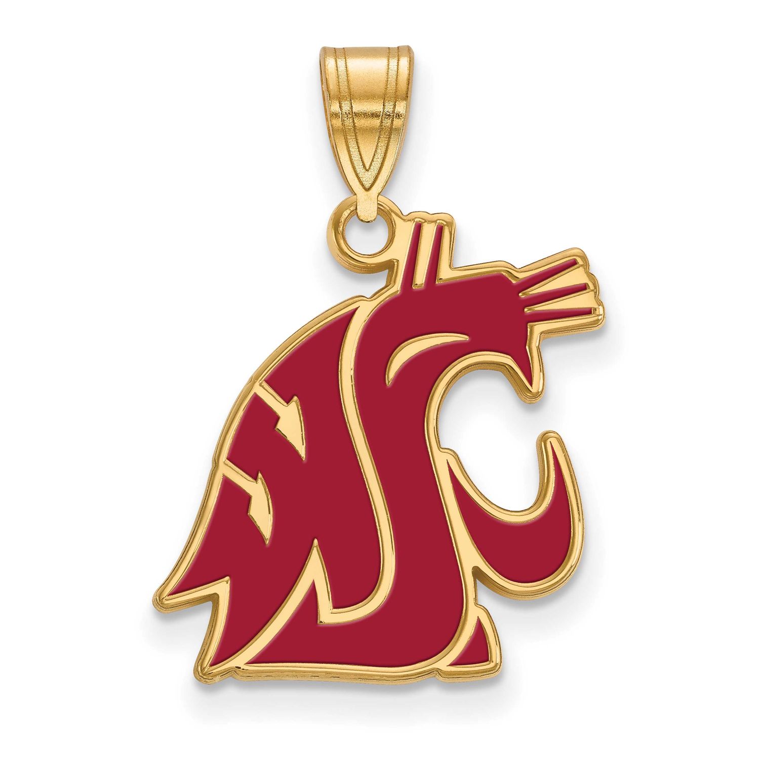 Washington State University Cougar Large Enameled Pendant Gold-plated Sterling Silver GP024WAS, UPC…