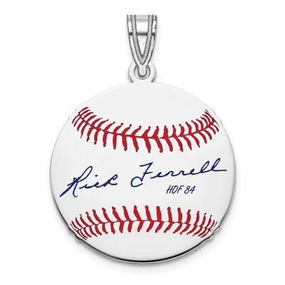 Rick Ferrell Hall of Fame Signature Small Epoxy Baseball Pendant Sterling Silver SSHF11RF84, UPC: