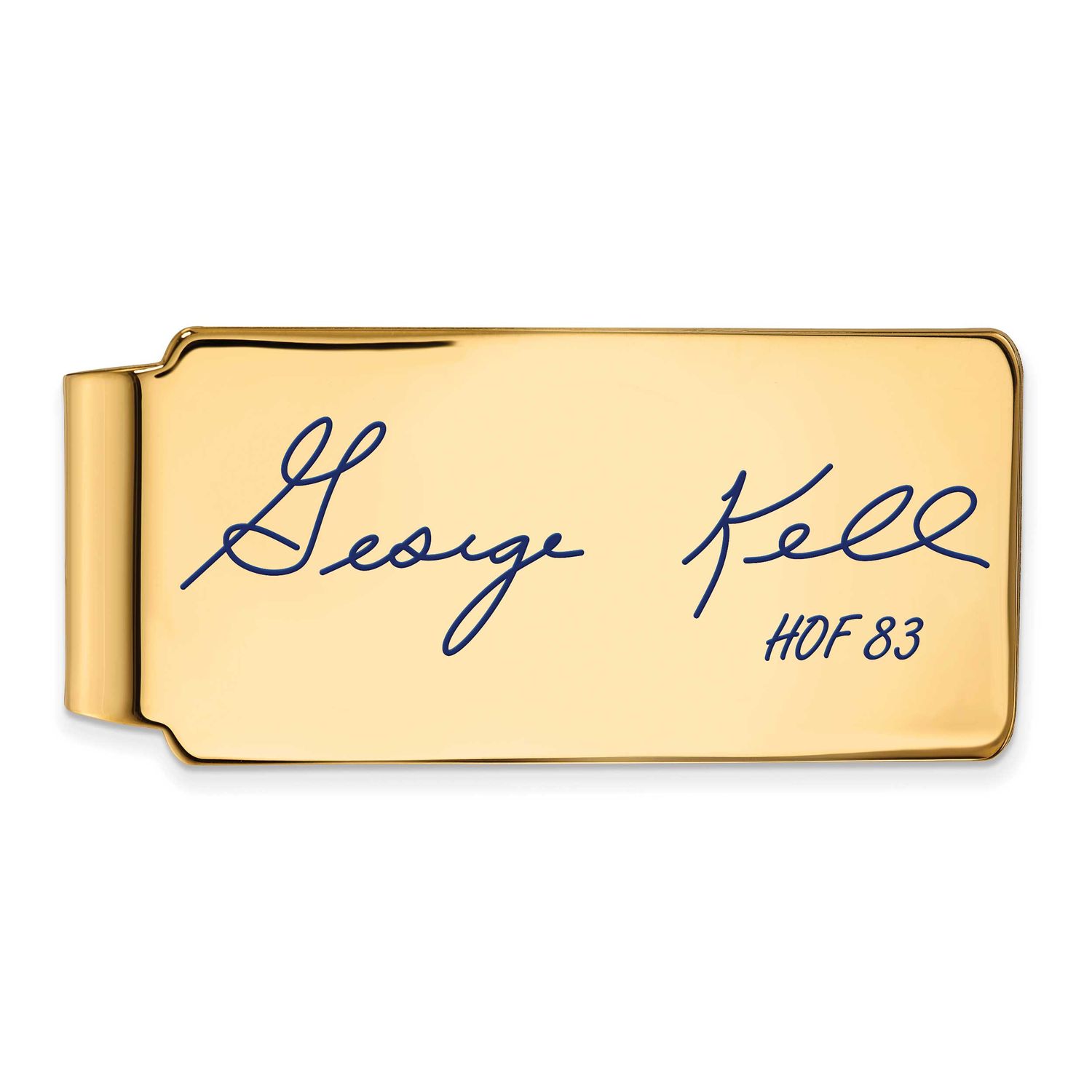 George Kell Hall of Fame Signature Epoxy Money Clip Gold-plated Sterling Silver GPHF04GK83, UPC: