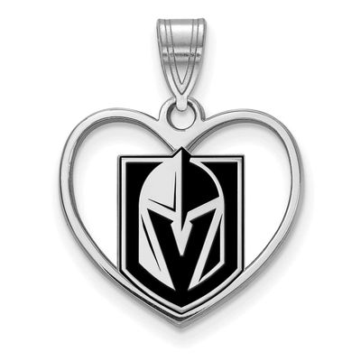 Vegas Golden Knights Pendant In Heart with Epoxy Sterling Silver SS032VGK, UPC: 191101774805