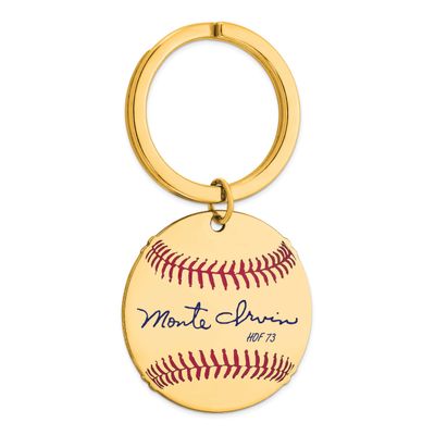 Monte Irvin Hall of Fame Signature Epoxy Baseball Keychain Gold-plated Sterling Silver GPHF03MI73, …