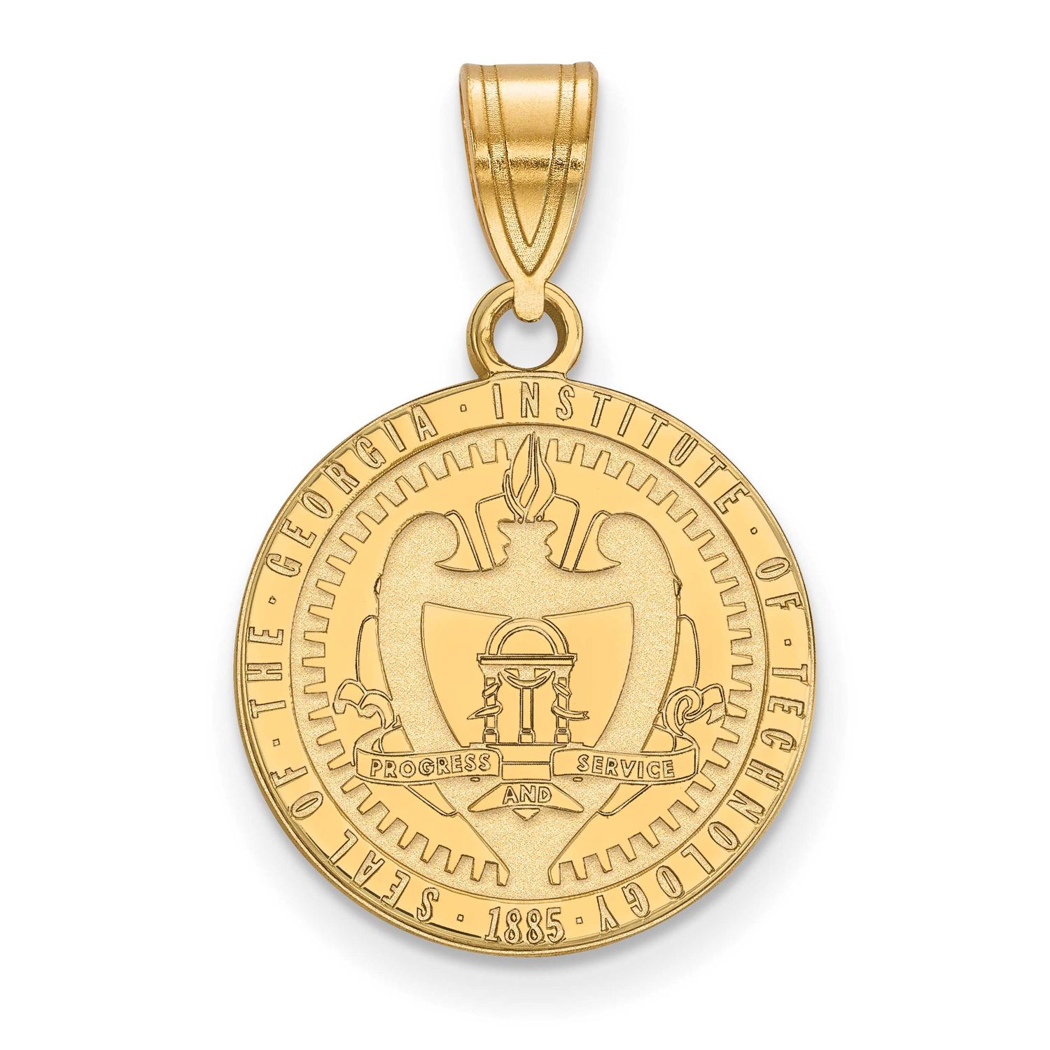 Georgia Institute of Tech Medium Crest Pendant 14k Gold 4Y055GT, UPC: 191101779343