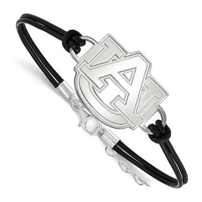 Auburn University Extra Large Center Leather Bracelet Sterling Silver Rhodium-plated SS024AU-7, UPC…