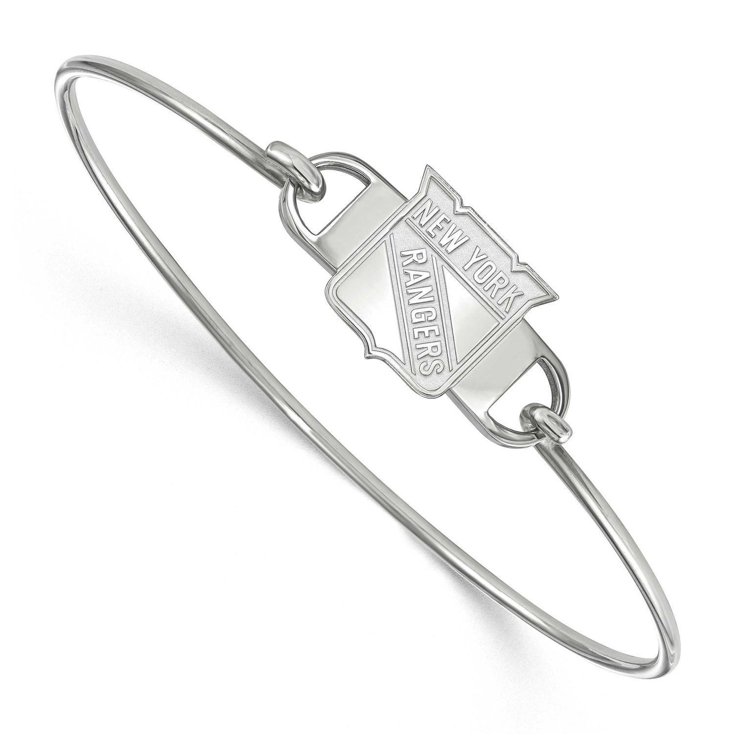 NHL New York Rangers Small Center 7 Inch Wire Bangle Sterling Silver Rhodium-plated SS015RNG-7, UPC…