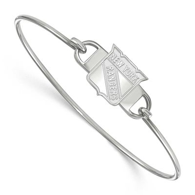 NHL New York Rangers Small Center 7 Inch Wire Bangle Sterling Silver Rhodium-plated SS015RNG-7, UPC…