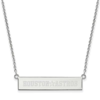 Houston Astros Team Script Bar 18 Inch Necklace Sterling Silver Rhodium-plated SS041AST-18, UPC: 19…