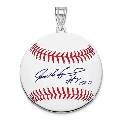 Ivan Pudge Rodriguez Hall of Fame Signature Medium Epoxy Baseball Pendant  Sterling Silver SSHF10IR…
