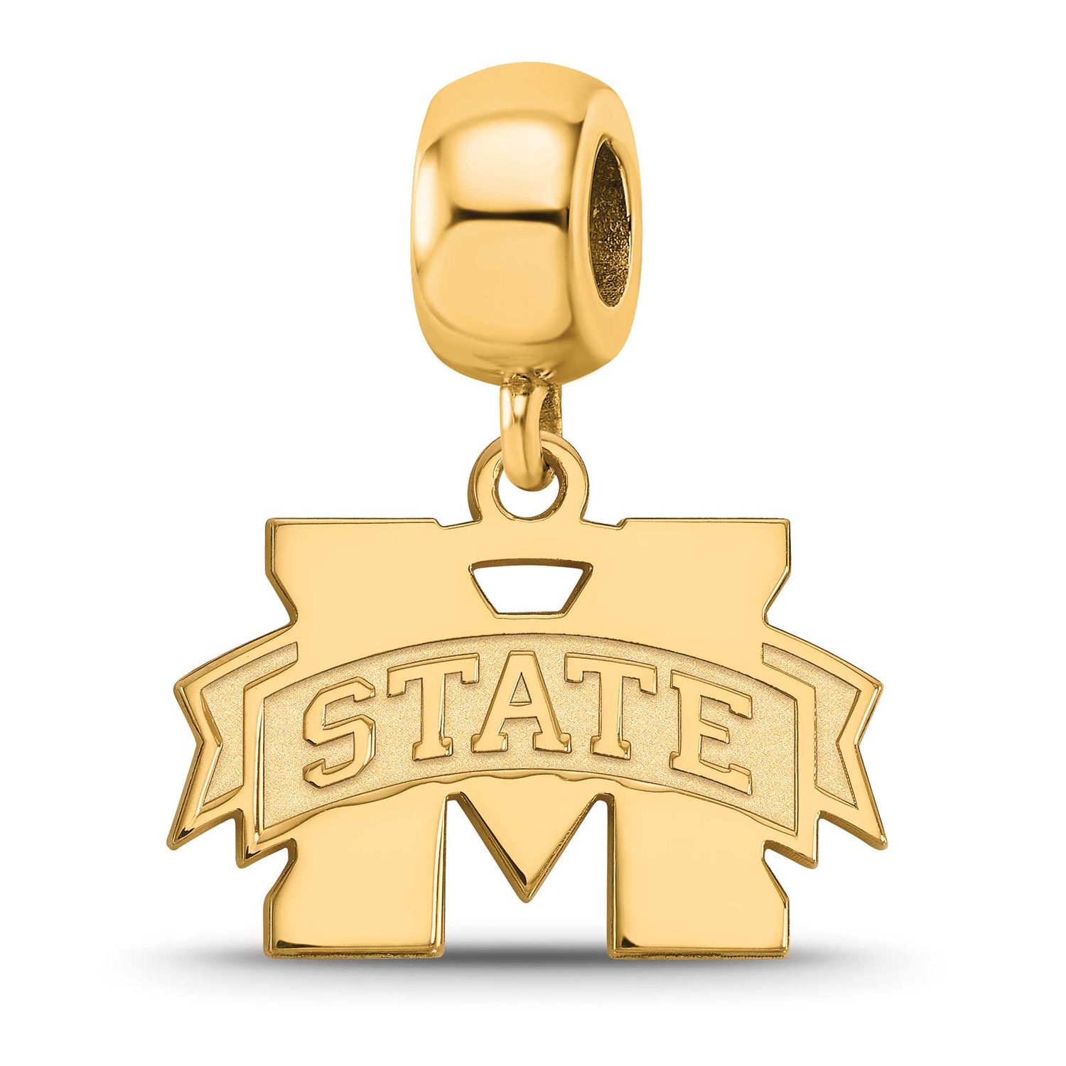 Mississippi State University Small Dangle Bead Gold-plated Sterling Silver GP036MSS, UPC: 886774938…