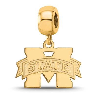 Mississippi State University Small Dangle Bead Gold-plated Sterling Silver GP036MSS, UPC: 886774938…