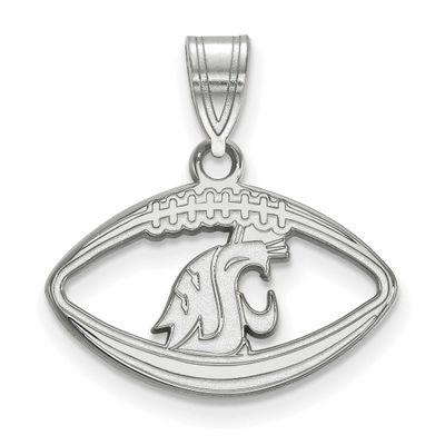 Washington State University Cougar Football Pendant Sterling Silver Rhodium-plated SS016WAS, UPC: 8…