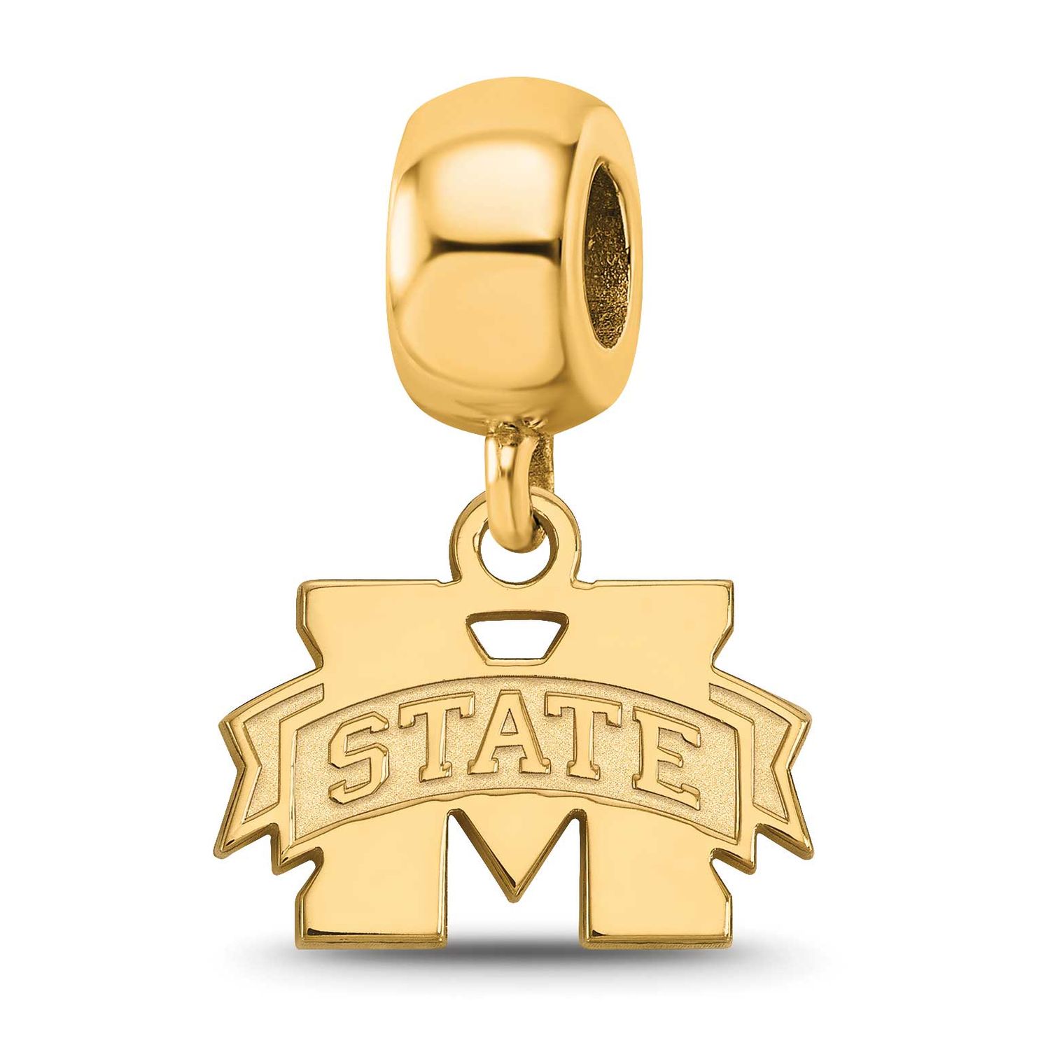 Mississippi State University Extra Small Dangle Bead Ch Gold-plated Sterling Silver GP035MSS, UPC: …