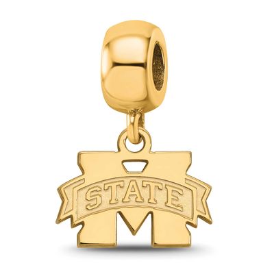 Mississippi State University Extra Small Dangle Bead Ch Gold-plated Sterling Silver GP035MSS, UPC: …