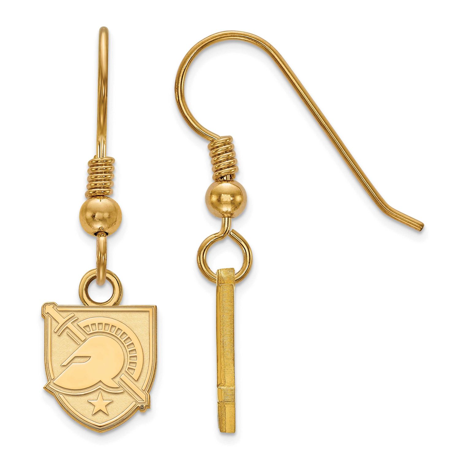 U.S. Military Academy Letter A Extra Small Dangle Wire Earrings Gold-plated Sterling Silver GP005US…