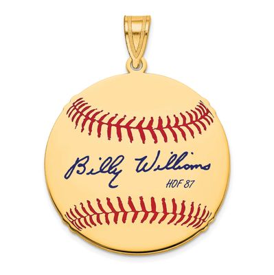 Billy Williams Hall of Fame Signature Medium Epoxy Baseball Pendant 10k Gold 1YHF10BW87, UPC: