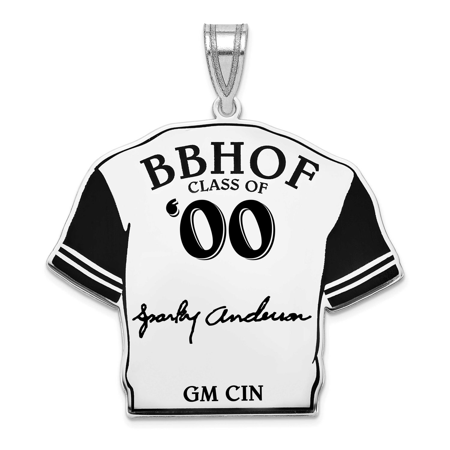 Sparky Anderson Hall of Fame Signature Epoxy Jersey Pendant Sterling Silver SSHF01SA00, UPC: