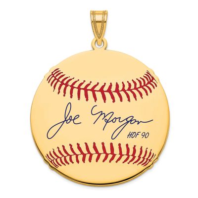 Joe Morgan Hall of Fame Signature Large Epoxy Baseball Pendant 10k Gold 1YHF02JM90, UPC: