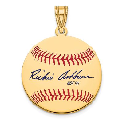 Richie Ashburn Hall of Fame Signature Small Epoxy Baseball Pendant 10k Gold 1YHF11RA95, UPC: