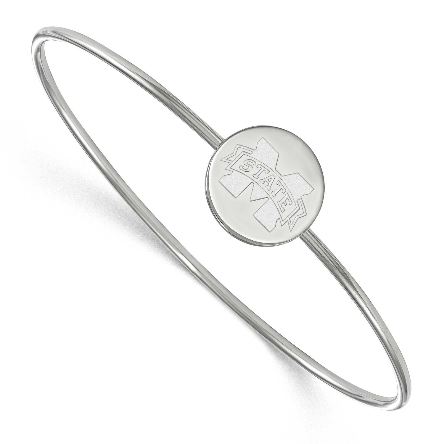 Mississippi State University Slip On Bangle Sterling Silver Rhodium-plated SS014MSS-7, UPC: 8867746…