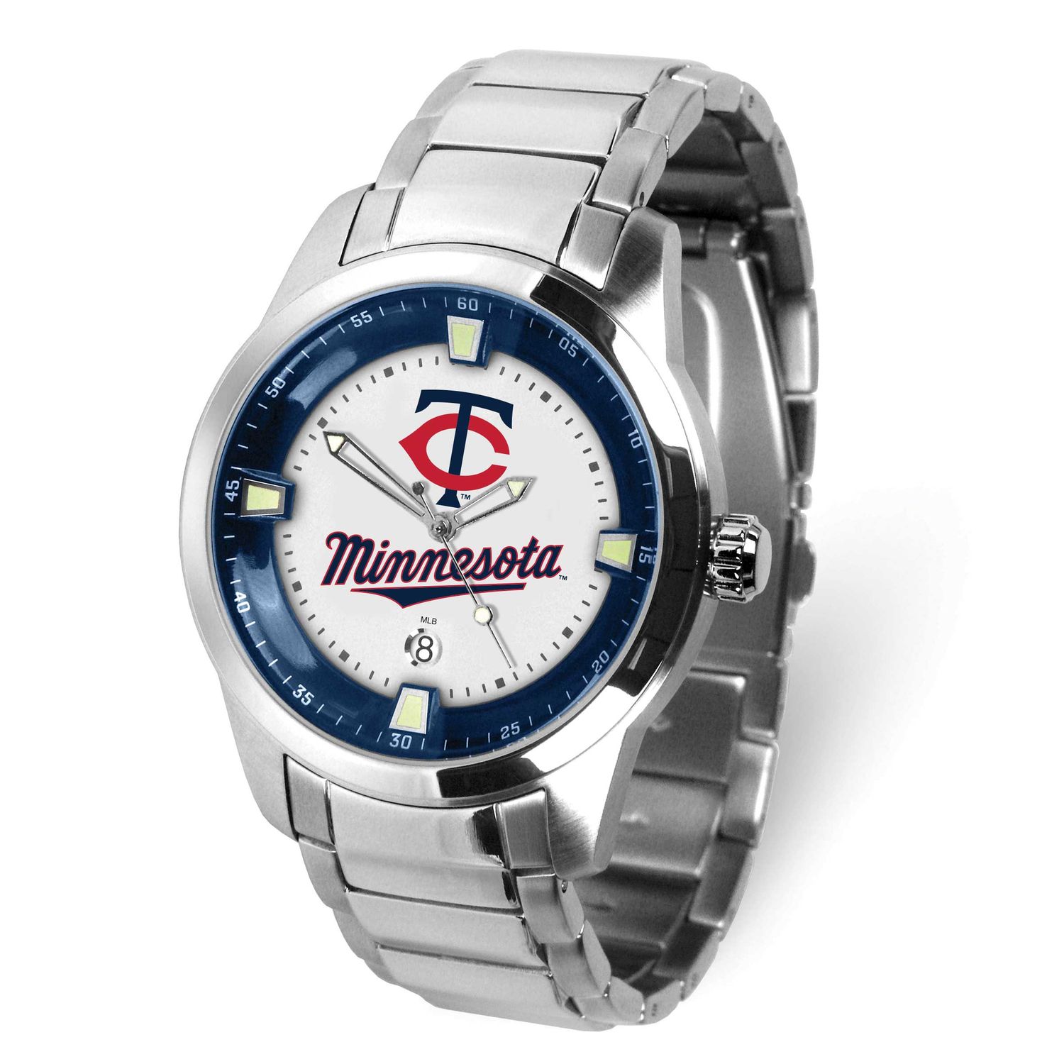 Gametime MLB Minnesota Twins Titan Quartz Watch with Date Stainless Steel XWM3594, UPC: 82652870453