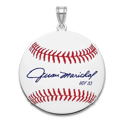 Juan Marichal Hall of Fame Signature Large Epoxy Baseball Pendant Sterling Silver SSHF02JM83, UPC: